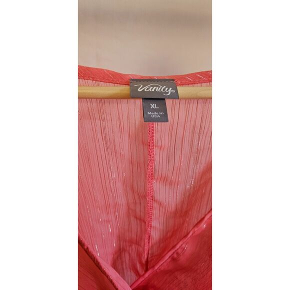 Vanity Pink V-Neck Butterfly Sleeve Blouse Women's Size XL - Picture 3 of 5